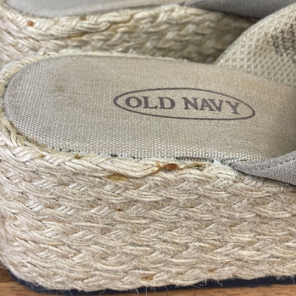 Vintage Old Navy Espadrille Sandal Wedges 7 Square Toe - Picture 2 of 8